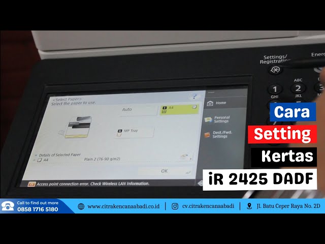 Panduan Cara Setting Kertas di Mesin Fotocopy Canon iR 2425